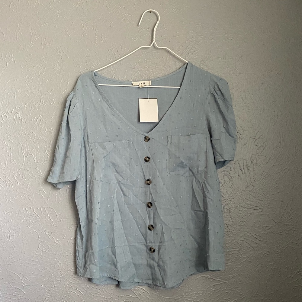 Blue Button Up Blouse